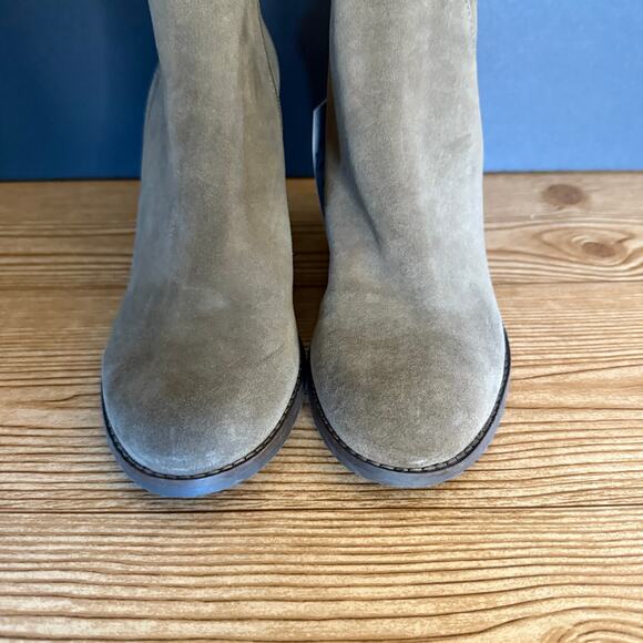 Lucky Brand Waterproof Leather Suede Wedge Yimina Ankle Boot Booties Sz 10 Green - Picture 12 of 16